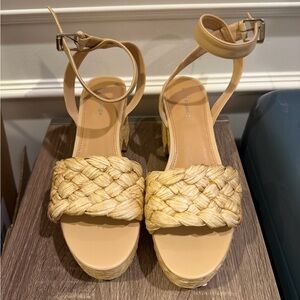 Marc Fisher Beige Woven Espadrilles